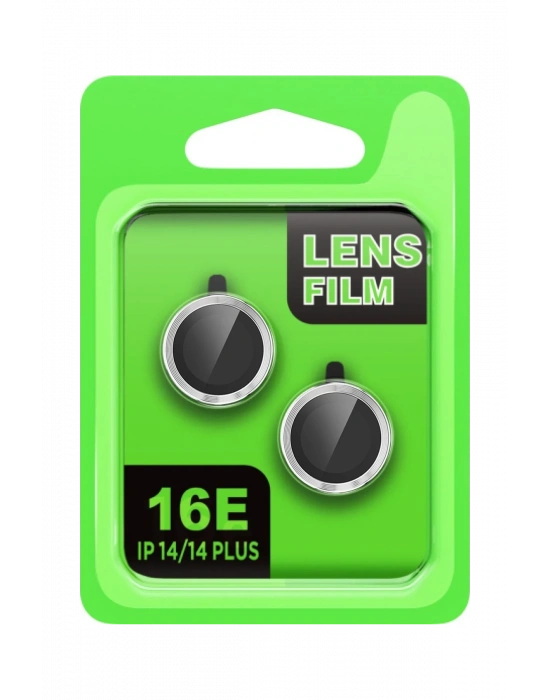 Newface Apple iPhone 16E Raze Metal Kamera Lens - Gümüş