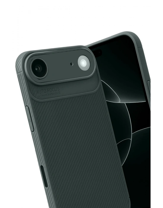 Newface Apple iPhone 17 Air Auto Focus Karbon Kapak - Koyu Yeşil