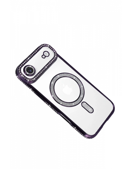 Newface Apple iPhone 17 Air Joke Simli Magneticsafe Kılıf - Derin Mor