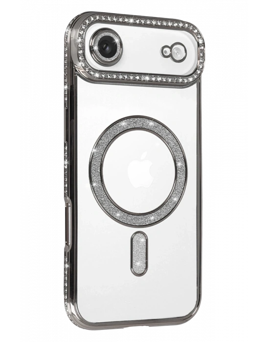 Newface Apple iPhone 17 Air Joke Simli Magneticsafe Kılıf - Gümüş