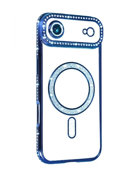 Newface Apple iPhone 17 Air Joke Simli Magneticsafe Kılıf - Mavi