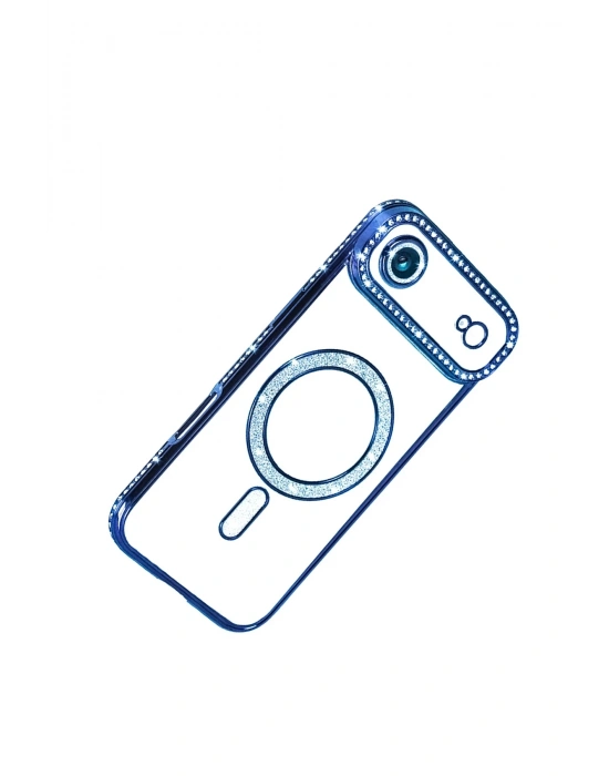 Newface Apple iPhone 17 Air Joke Simli Magneticsafe Kılıf - Mavi