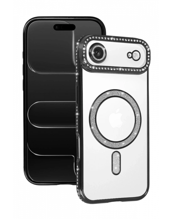 Newface Apple iPhone 17 Air Joke Simli Magneticsafe Kılıf - Siyah