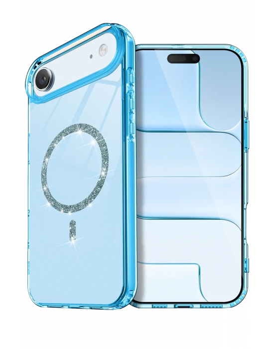 Newface Apple iPhone 17 Air Live Diamond Magsafe Kapak - Mavi