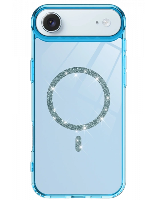 Newface Apple iPhone 17 Air Live Diamond Magsafe Kapak - Mavi