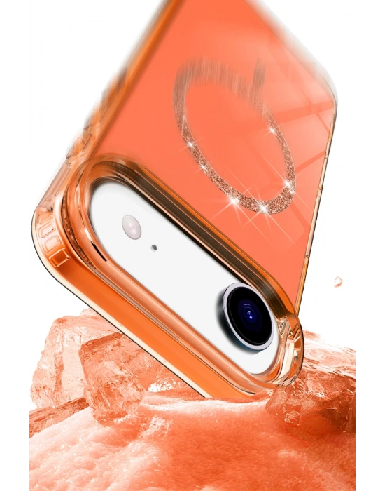 Newface Apple iPhone 17 Air Live Diamond Magsafe Kapak - Pembe