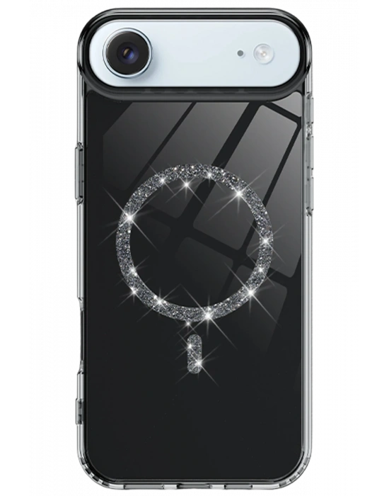 Newface Apple iPhone 17 Air Live Diamond Magsafe Kapak - Siyah