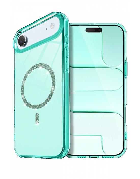 Newface Apple iPhone 17 Air Live Diamond Magsafe Kapak - Yeşil