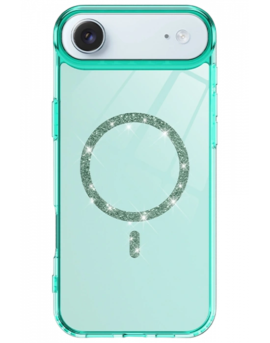 Newface Apple iPhone 17 Air Live Diamond Magsafe Kapak - Yeşil