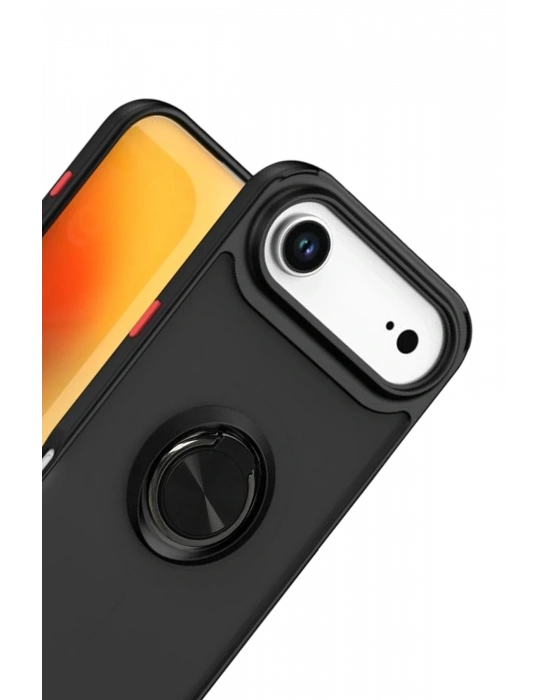 Newface Apple iPhone 17 Air Montreal Yüzüklü Silikon Kapak - Siyah