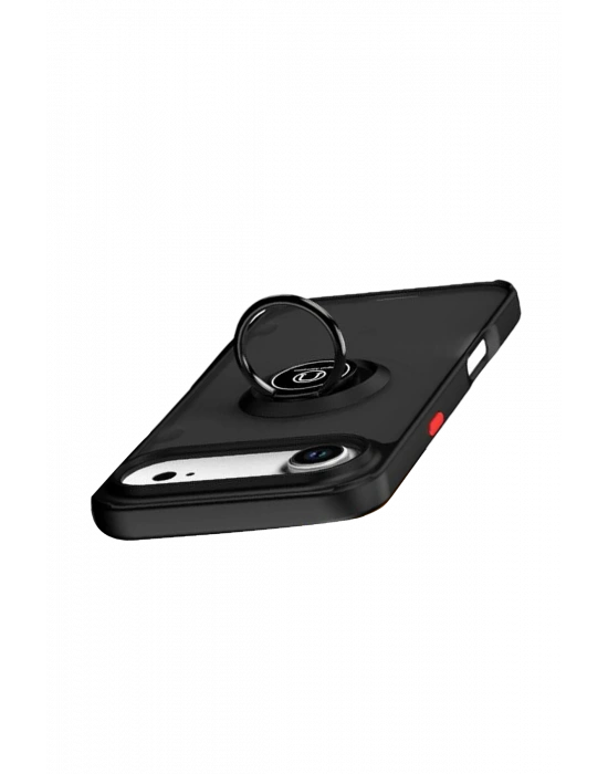 Newface Apple iPhone 17 Air Montreal Yüzüklü Silikon Kapak - Siyah