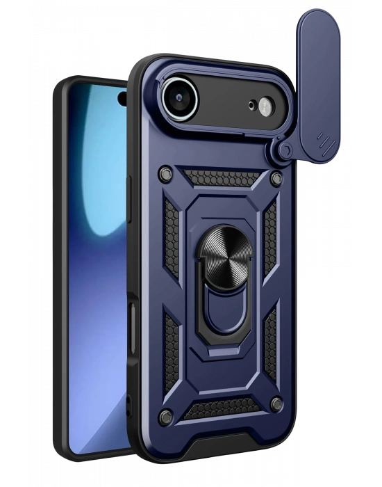 Newface Apple iPhone 17 Air Pars Lens Yüzüklü Silikon - Lacivert