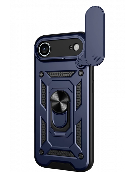 Newface Apple iPhone 17 Air Pars Lens Yüzüklü Silikon - Lacivert