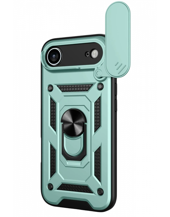 Newface Apple iPhone 17 Air Pars Lens Yüzüklü Silikon - Yeşil