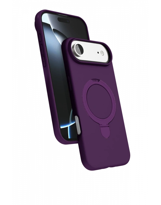 Newface Apple iPhone 17 Air Regal Magsafe Standlı Kapak - Derin Mor