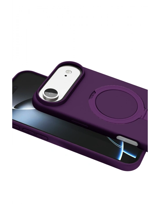 Newface Apple iPhone 17 Air Regal Magsafe Standlı Kapak - Derin Mor