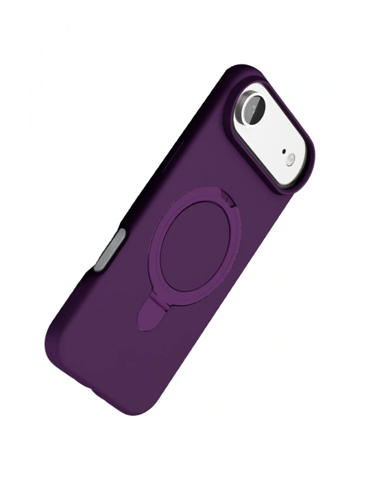 Newface Apple iPhone 17 Air Regal Magsafe Standlı Kapak - Derin Mor