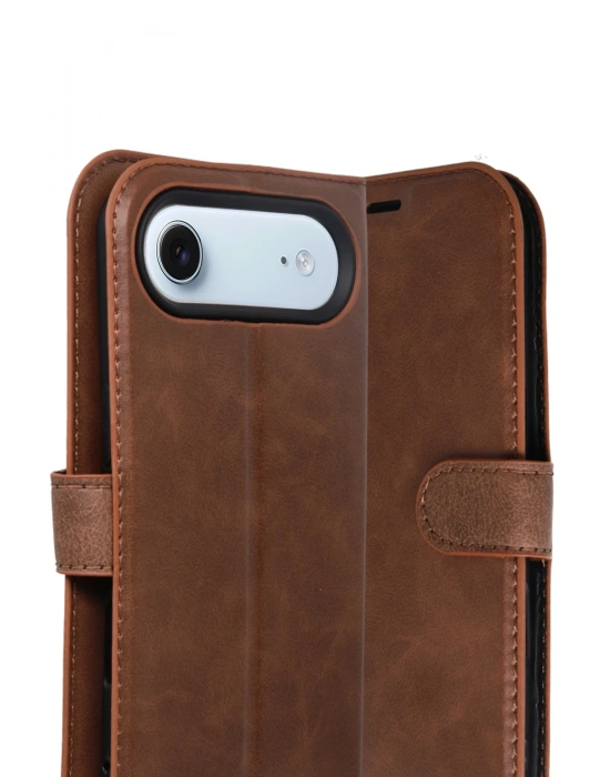 Newface Apple iPhone 17 Air Trend S Plus Kapaklı Kılıf - Taba