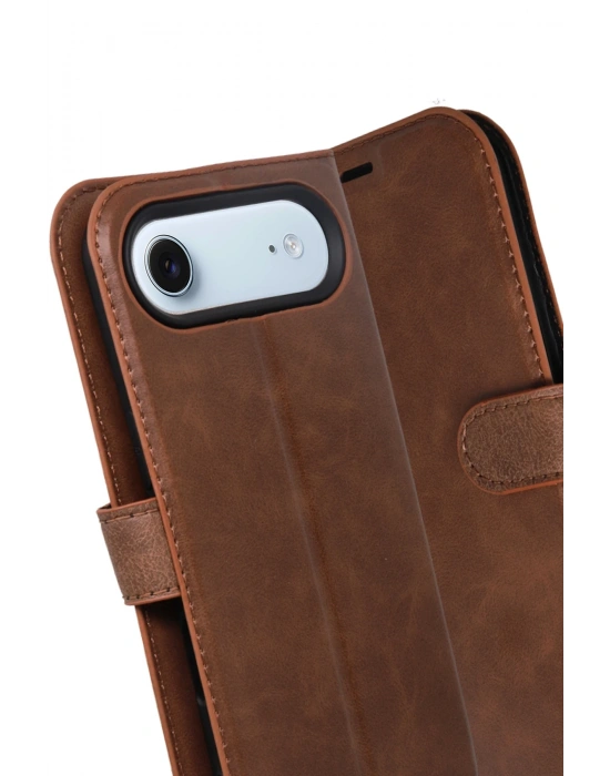 Newface Apple iPhone 17 Air Trend S Plus Kapaklı Kılıf - Taba