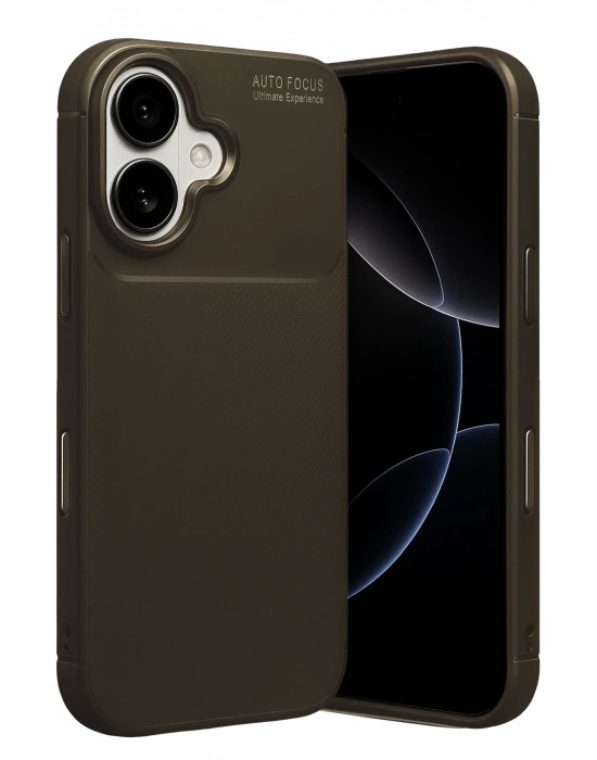 Newface Apple iPhone 17 Auto Focus Karbon Kapak - Kahverengi