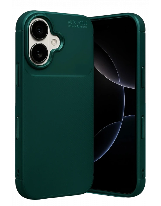 Newface Apple iPhone 17 Auto Focus Karbon Kapak - Koyu Yeşil