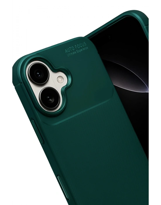 Newface Apple iPhone 17 Auto Focus Karbon Kapak - Koyu Yeşil