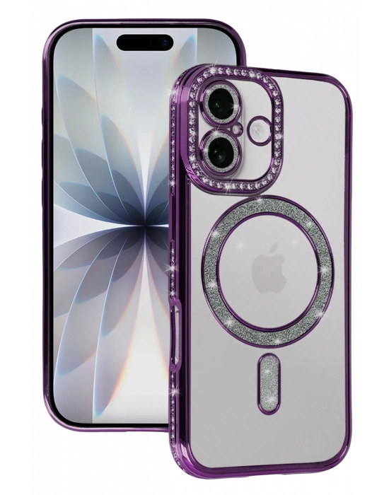 Newface Apple iPhone 17 Joke Simli Magneticsafe Kılıf - Derin Mor