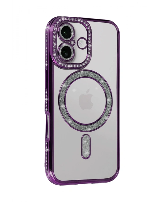 Newface Apple iPhone 17 Joke Simli Magneticsafe Kılıf - Derin Mor