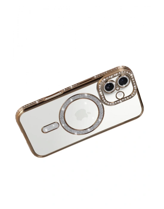 Newface Apple iPhone 17 Joke Simli Magneticsafe Kılıf - Gold