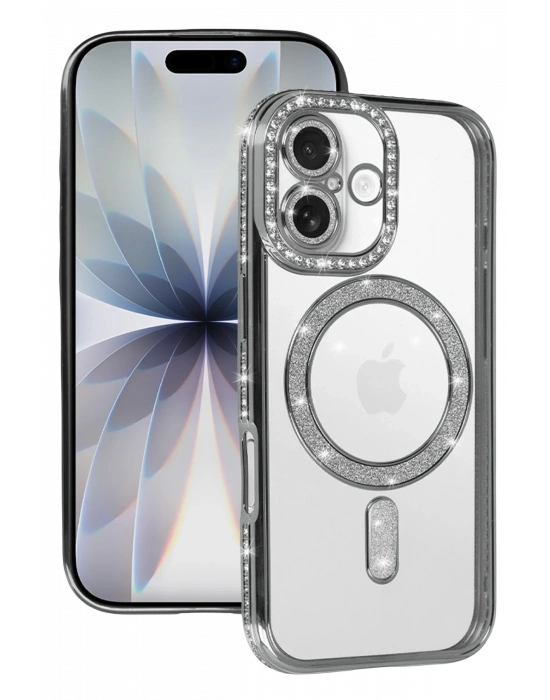 Newface Apple iPhone 17 Joke Simli Magneticsafe Kılıf - Gümüş