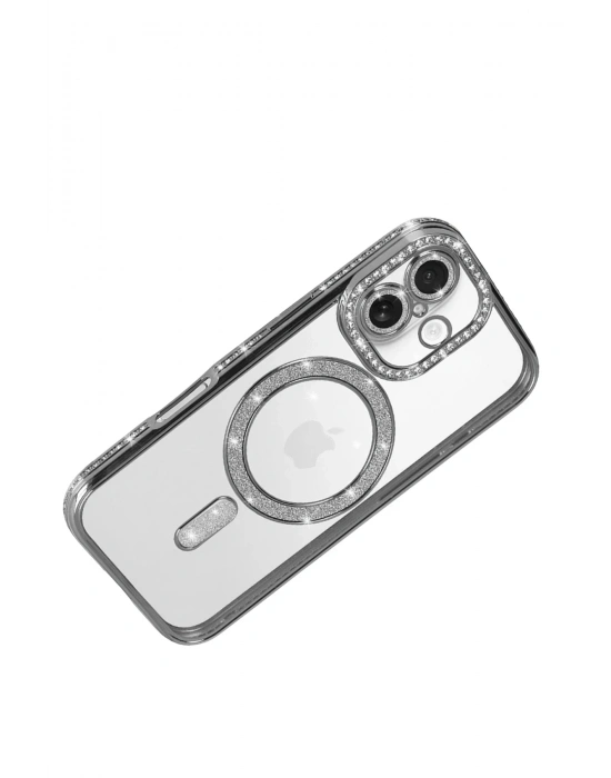 Newface Apple iPhone 17 Joke Simli Magneticsafe Kılıf - Gümüş