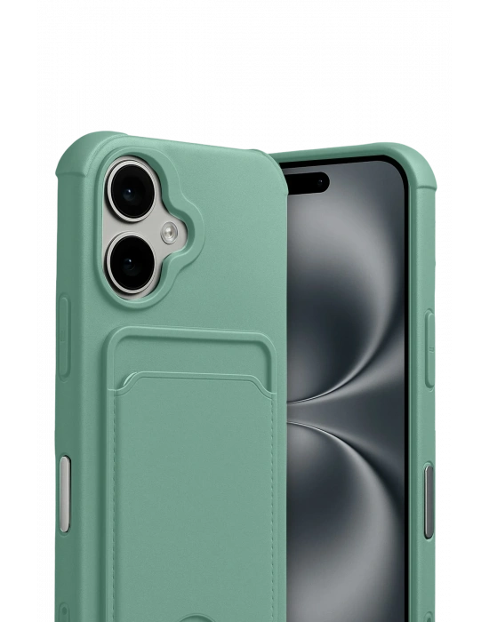 Newface Apple iPhone 17 Kelvin Kartvizitli Silikon - Açık Yeşil