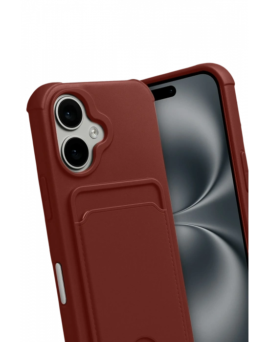 Newface Apple iPhone 17 Kelvin Kartvizitli Silikon - Bordo