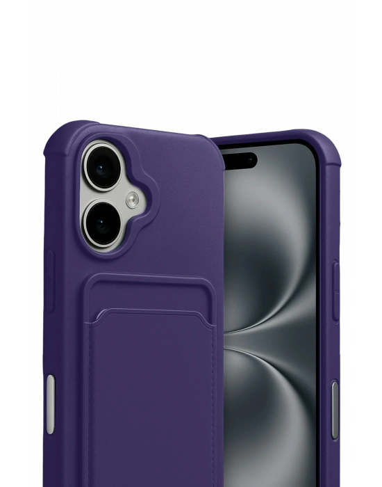 Newface Apple iPhone 17 Kelvin Kartvizitli Silikon - Derin Mor