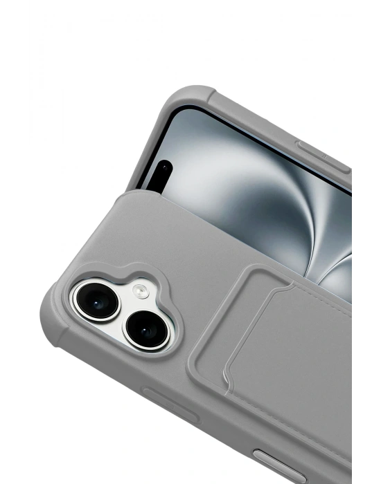 Newface Apple iPhone 17 Kelvin Kartvizitli Silikon - Gri