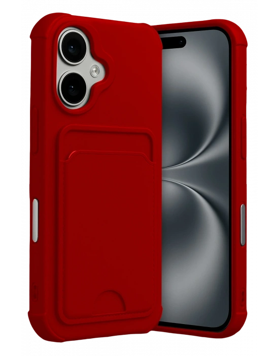 Newface Apple iPhone 17 Kelvin Kartvizitli Silikon - Kırmızı