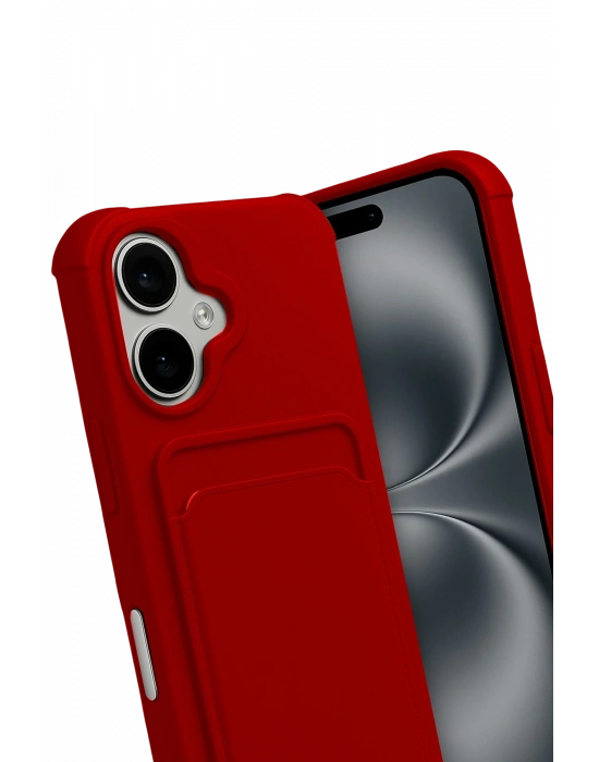 Newface Apple iPhone 17 Kelvin Kartvizitli Silikon - Kırmızı