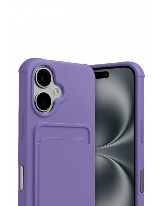 Newface Apple iPhone 17 Kelvin Kartvizitli Silikon - Lila