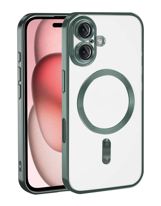 Newface Apple iPhone 17 Kross Magneticsafe Kapak - Koyu Yeşil