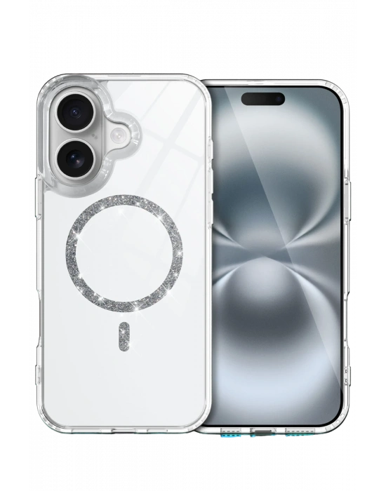 Newface Apple iPhone 17 Live Diamond Magsafe Kapak - Şeffaf