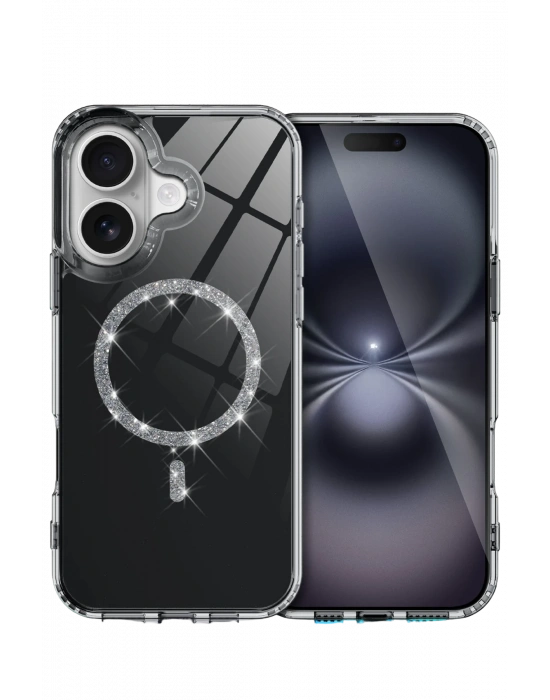 Newface Apple iPhone 17 Live Diamond Magsafe Kapak - Siyah