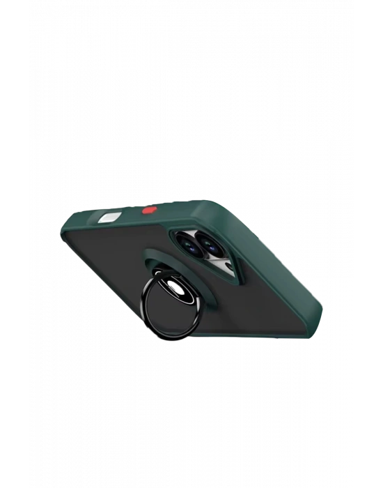 Newface Apple iPhone 17 Montreal Yüzüklü Silikon Kapak - Yeşil