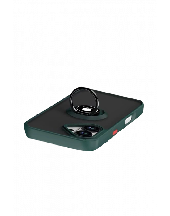 Newface Apple iPhone 17 Montreal Yüzüklü Silikon Kapak - Yeşil