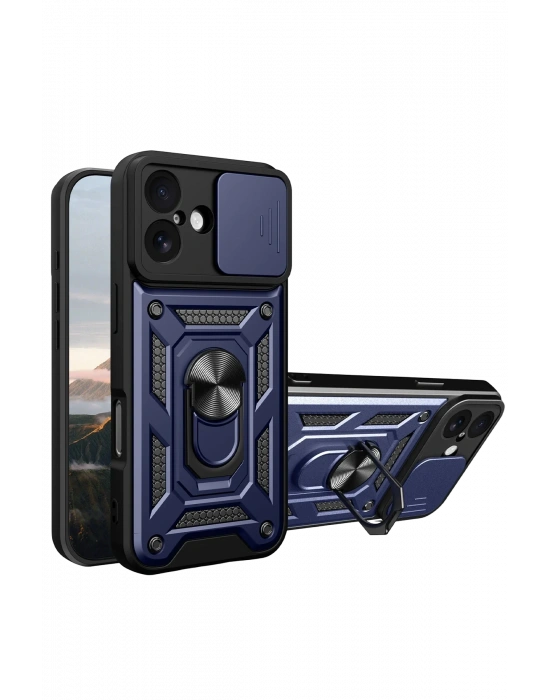 Newface Apple iPhone 17 Pars Lens Yüzüklü Silikon - Lacivert