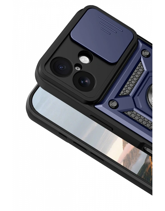 Newface Apple iPhone 17 Pars Lens Yüzüklü Silikon - Lacivert