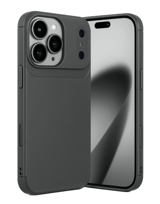 Newface Apple iPhone 17 Pro Auto Focus Karbon Kapak - Gri