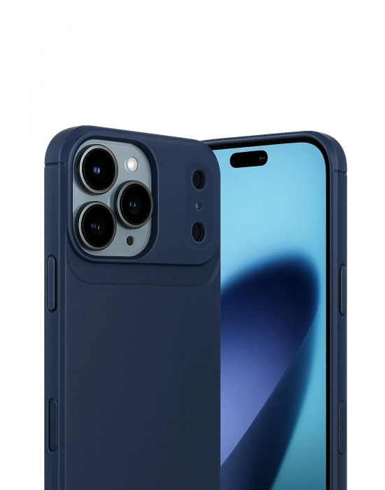 Newface Apple iPhone 17 Pro Auto Focus Karbon Kapak - Lacivert