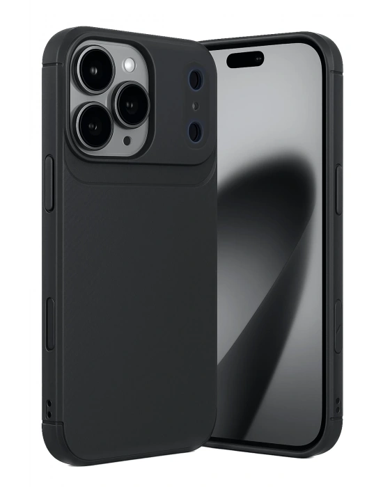 Newface Apple iPhone 17 Pro Auto Focus Karbon Kapak - Siyah