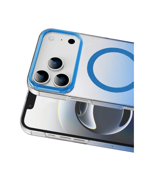 Newface Apple iPhone 17 Pro Glossy Magsafe Kapak - Mavi