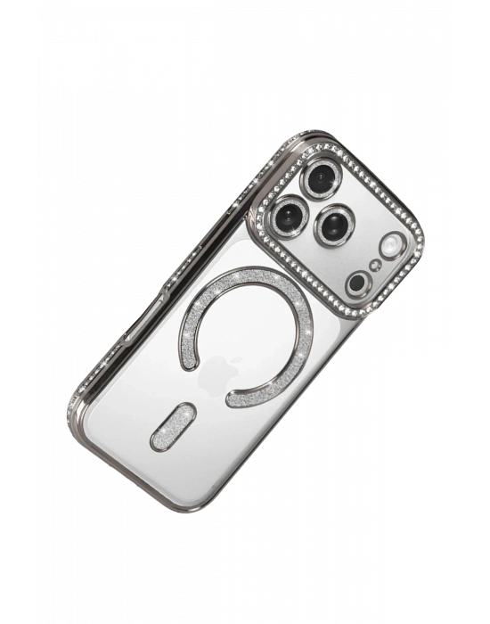 Newface Apple iPhone 17 Pro Joke Simli Magneticsafe Kılıf - Gümüş